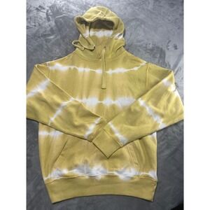 Tie Dye Hoodie Sweatshirt Yellow White Pullover Drawstring Casual‎ Comfy